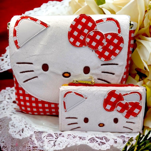 Loungefly Handbags - Loungefly Sanrio Hello Kitty Gingham Cosplay Crossbody Bag and Matching Wallet